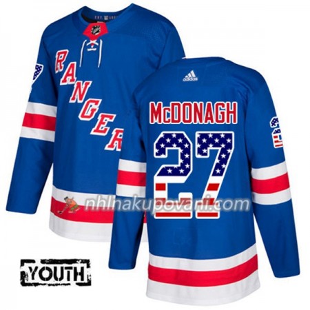 New York Rangers Dresy Ryan McDonagh 27 2017-2018 USA Flag Fashion Modrá Adidas Authentic - Dětské